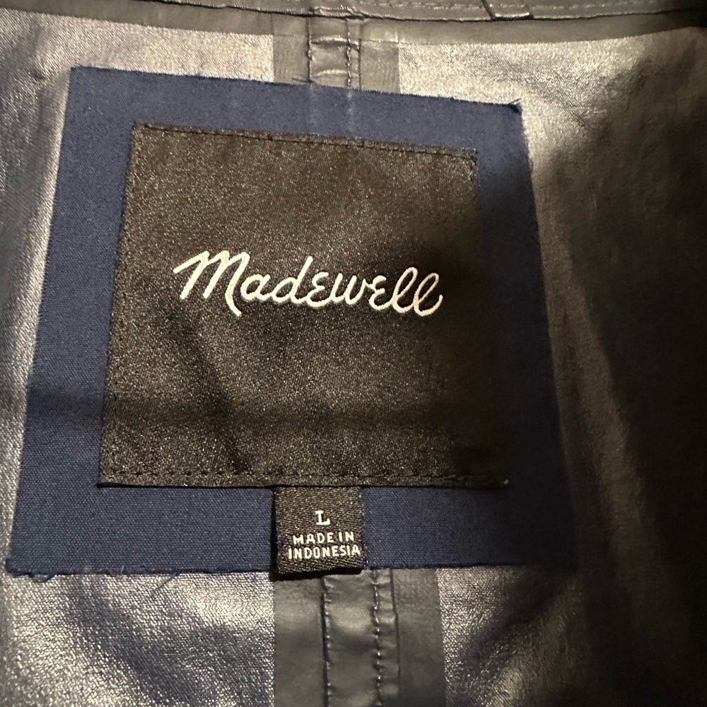 Madewell Women's Deep Blue Utility Raincloud Rain Jacket - Picture 5 of 6